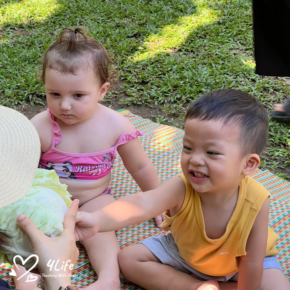 4Life-Education-Cabbage-Peeling-Activity-in-Nursery-Class