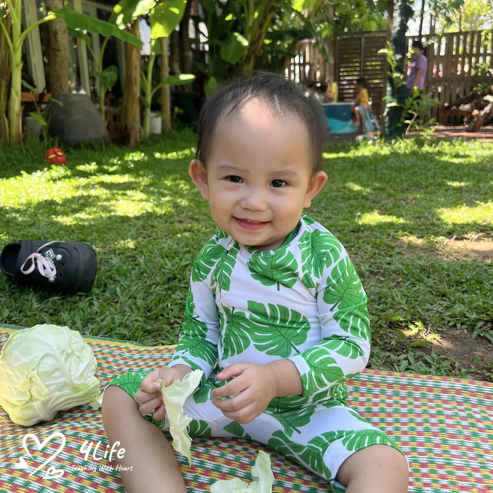 4Life-Education-Cabbage-Peeling-Activity-in-Nursery-Class